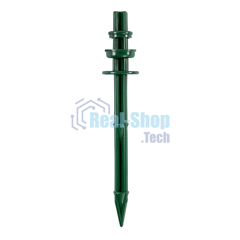 Колышек Palisad 20 см с установ. кольцом для креп. укрыв. мат. и пленки 10шт/уп, зеленый