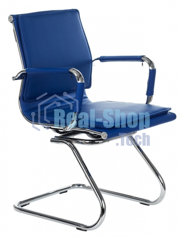 Кресло компьютерное Бюрократ CH-993-Low-V/blue синий, низкая спинка, искусственная кожа