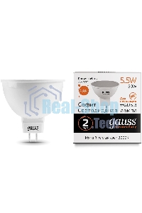 Лампа cветодиодная Gauss LED Elementary 13516MR16 GU5.3 5.5W 2700К1/10/100