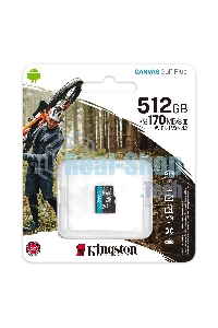 Флеш карта Kingston microSD 512GB microSDXC Class 10 UHS-I U3 V30 Canvas Go Plus 170MB/s
