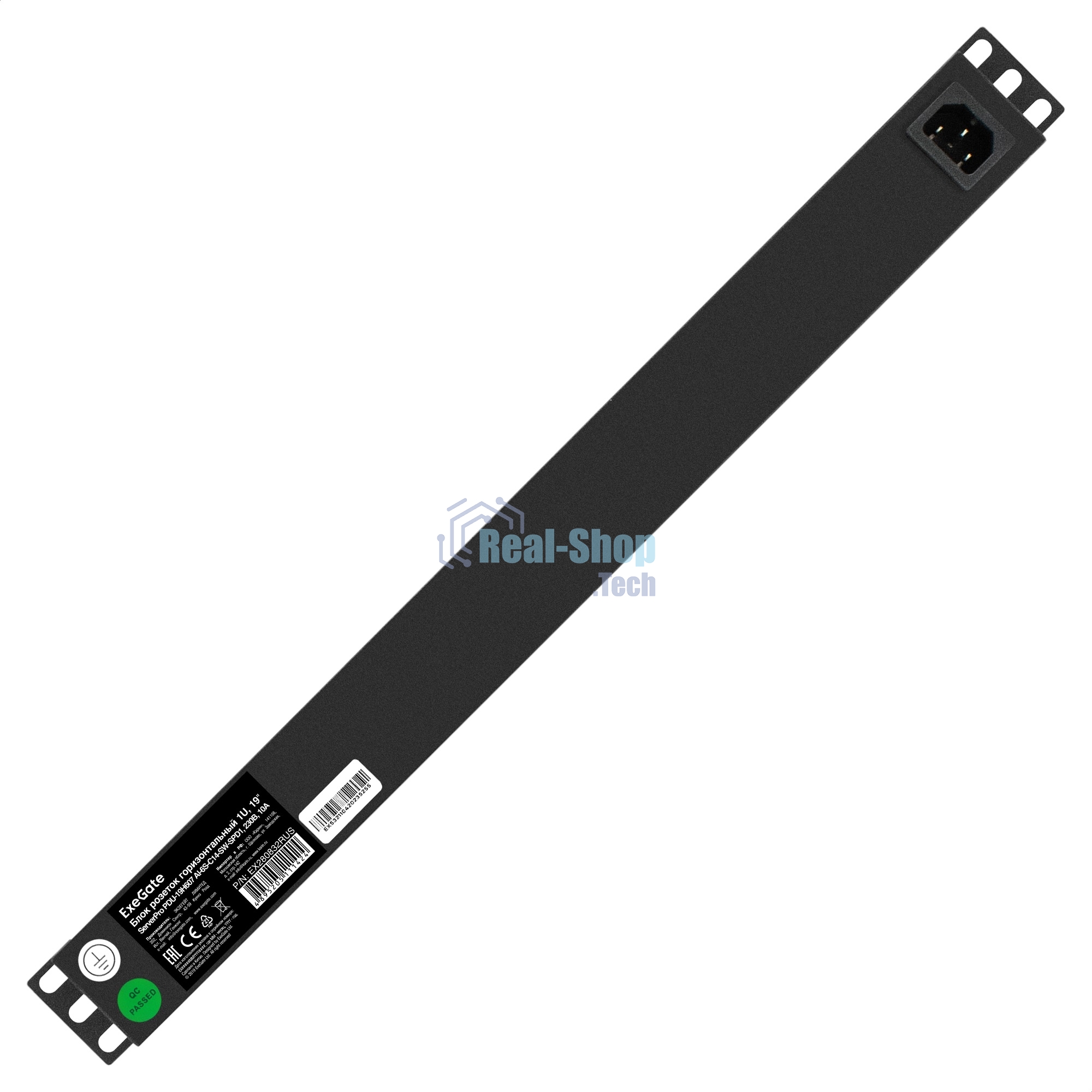 Блок розеток горизонтальный ExeGate ServerPro PDU-19H607 Al-6S-C14-SW-SPD1, 19