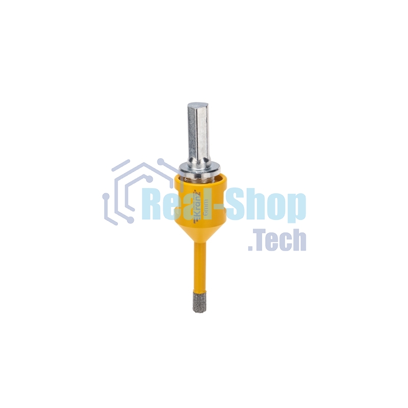 Коронка алмазная профессиональная по керамограниту и железобетону Kranz М14, вакуумное спекание, 6 мм, для УШМ