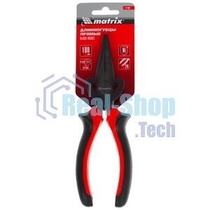 Длинногубцы Matrix 17160 черный Nickel, 180 мм, прямые, двухкомпонентные рукоятки