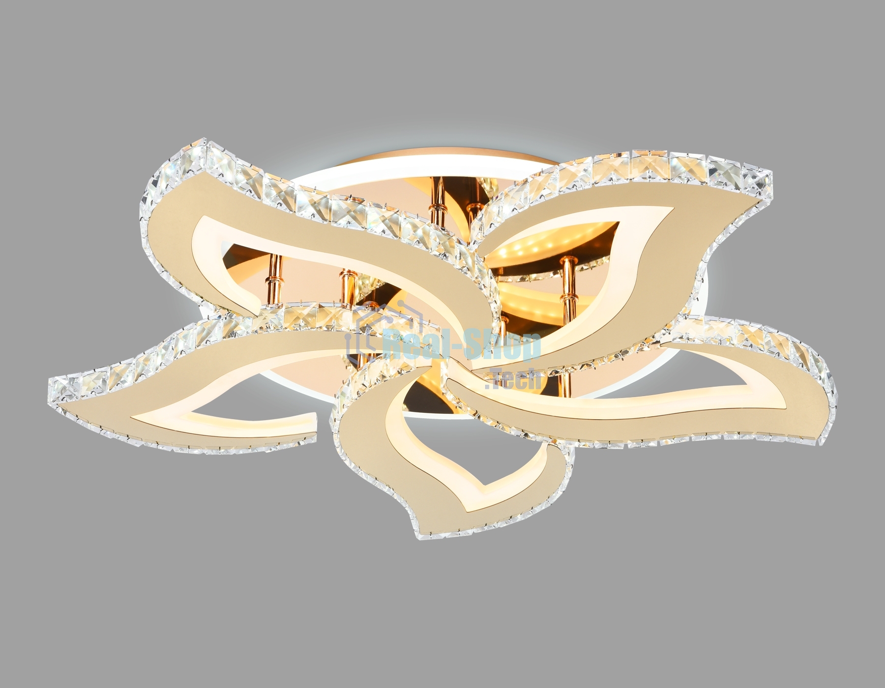 Потолочный светодиодный светильник Ambrella light FA1724/5 GD золото 3000K/4200K/6400K 113W 630*600*100 (ПДУ РАДИО 2.4G)