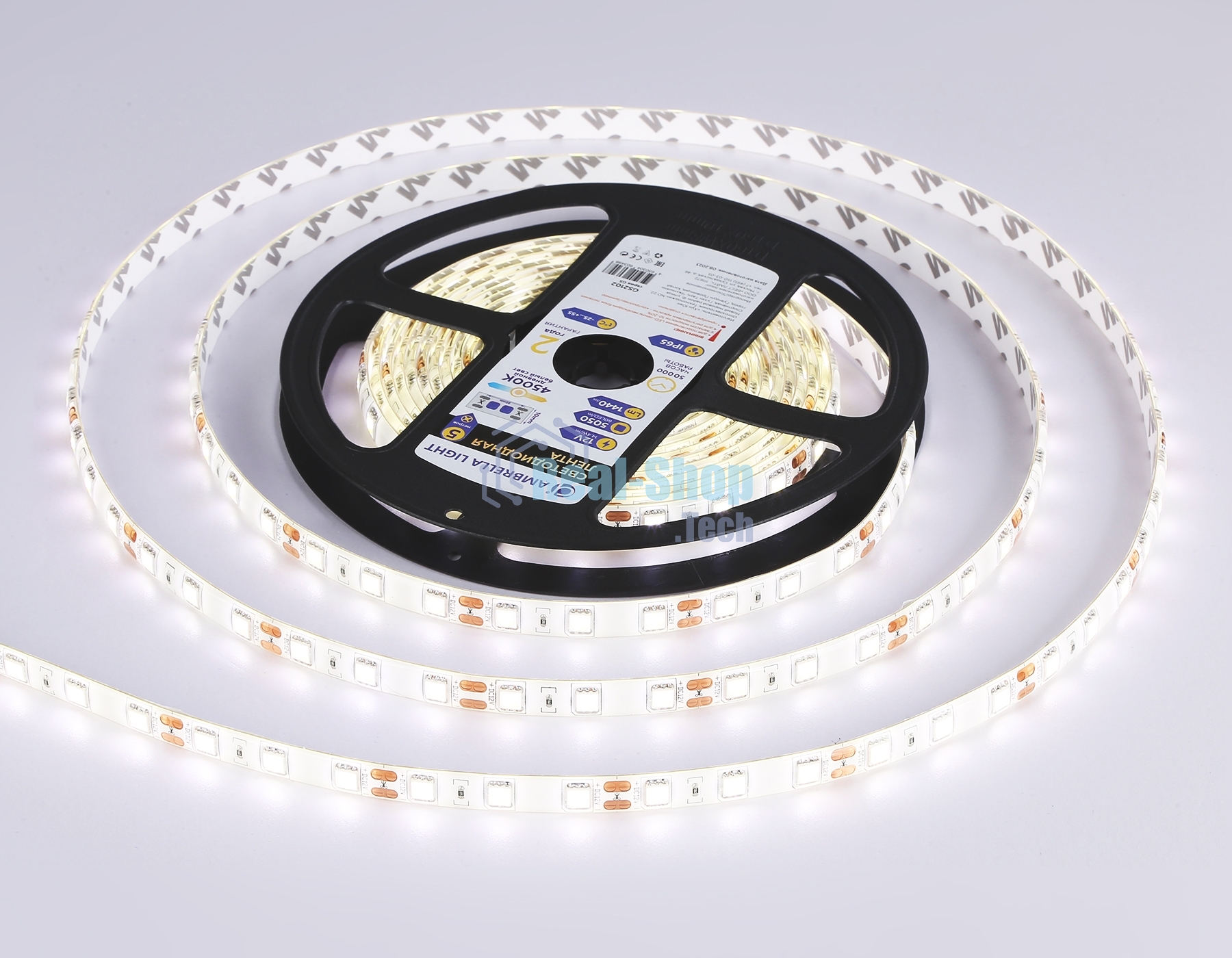 Светодиодная лента Ambrella light GS2102 5050 60Led/ 14.4W m/ 12V IP65 4500K/ 5000*10*2.87mm (2 конт.)