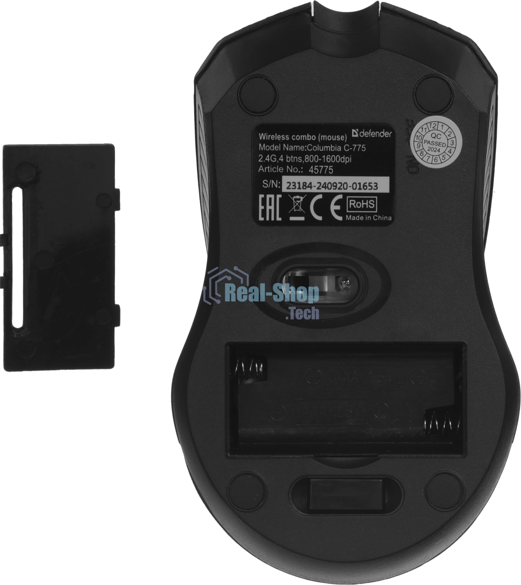 Комплект клавиатура+мышь Defender Columbia C-775 беспроводной, USB, 1600 DPI, чёрный