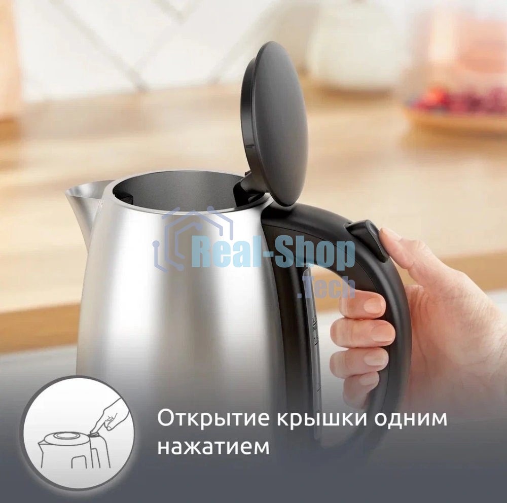 Чайник электрический Moulinex BY3R0DF0 1.7л. 2200Вт серебристый/черный корпус: нерж.сталь/пластик