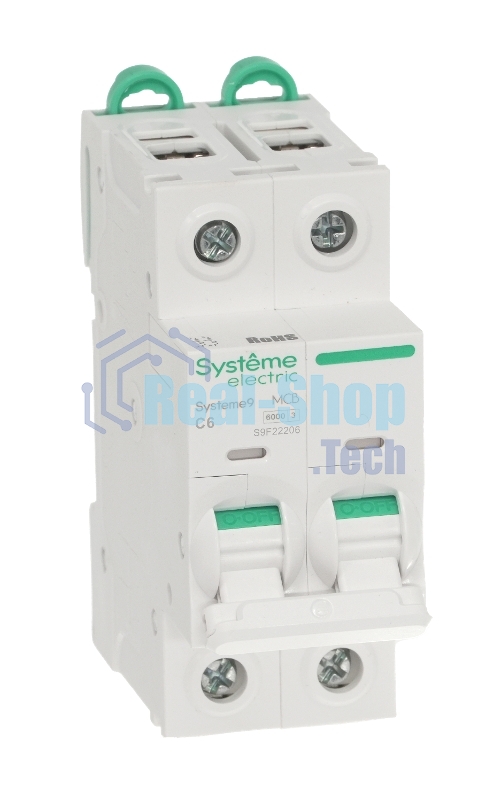 Автоматический выключатель Systeme Electric S9F22206 Systeme9 C 6A 2P 6kA 400В