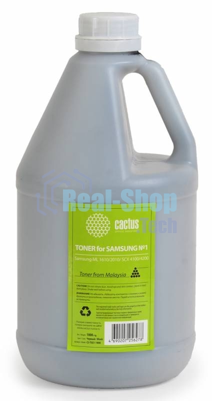 Тонер для принтера Cactus CS-TSG1-1000 черный (флакон 1000гр) Samsung ML 1610/2010/SCX 4100/4200