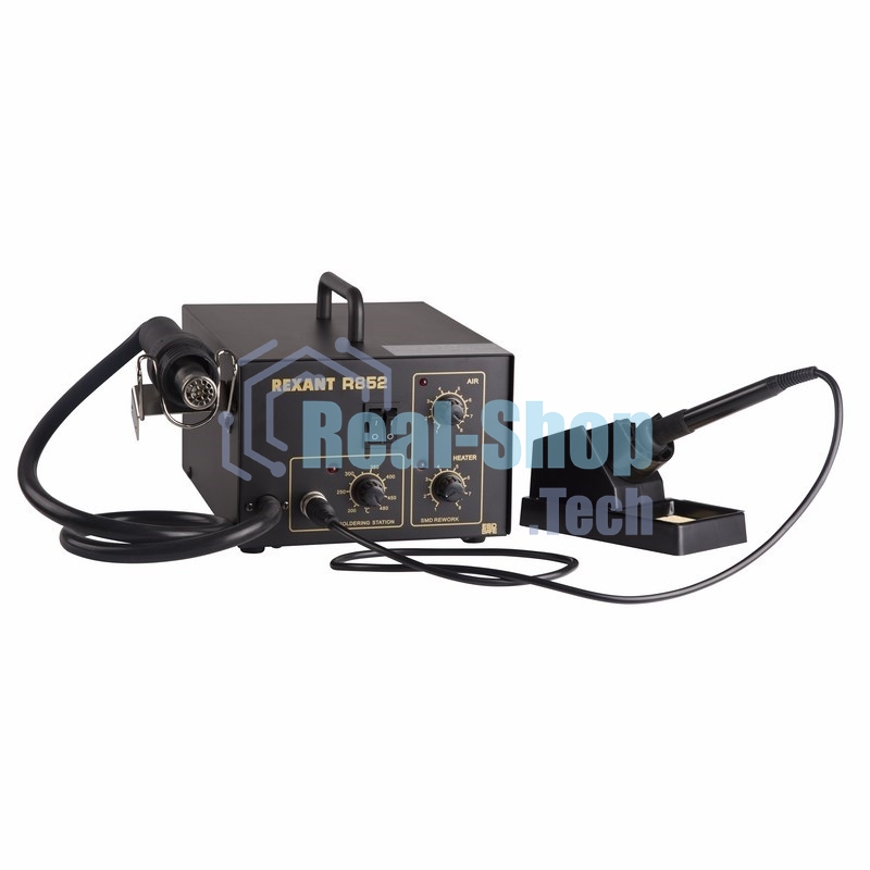 Паяльная станция Rexant, 2 в 1: паяльник+термофен, 150-480 °С