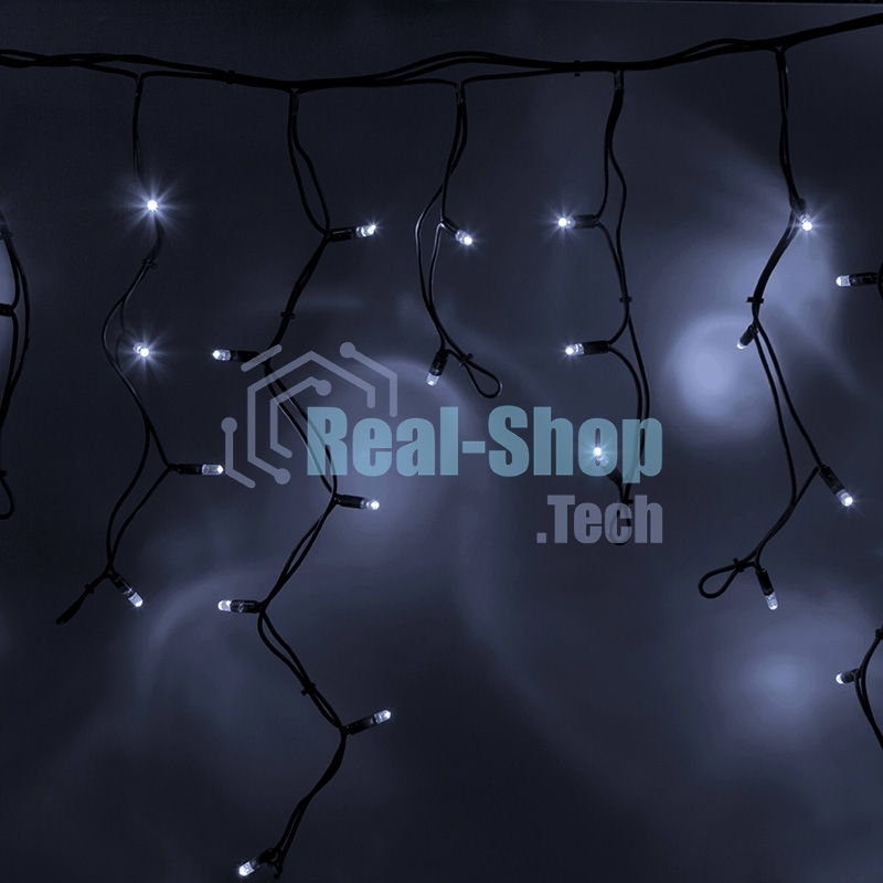 Гирлянда Neon-night Айсикл (бахрома) светодиодный, 5,6 х 0,9 м, с эффектом мерцания,черный провод 