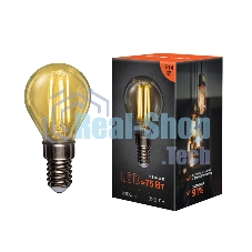 Лампа светодиодная филаментная Rexant Шарик GL45 9.5 Вт 950 Лм 2400K E14 золотистая колба