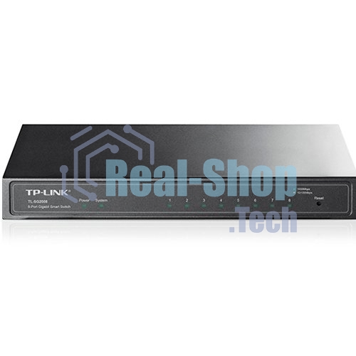 Коммутатор TP-Link SMB TL-SG2008 8-port Pure-Gigabit Desktop Smart Switch, 8 10/100/1000Mbps RJ45 ports, Tag-based VLAN, STP/RSTP/MSTP, IGMP V1/V2/V3 Snooping, DHCP Filtering, 802.1P Qos, Rate Limiting, Voice VLAN,