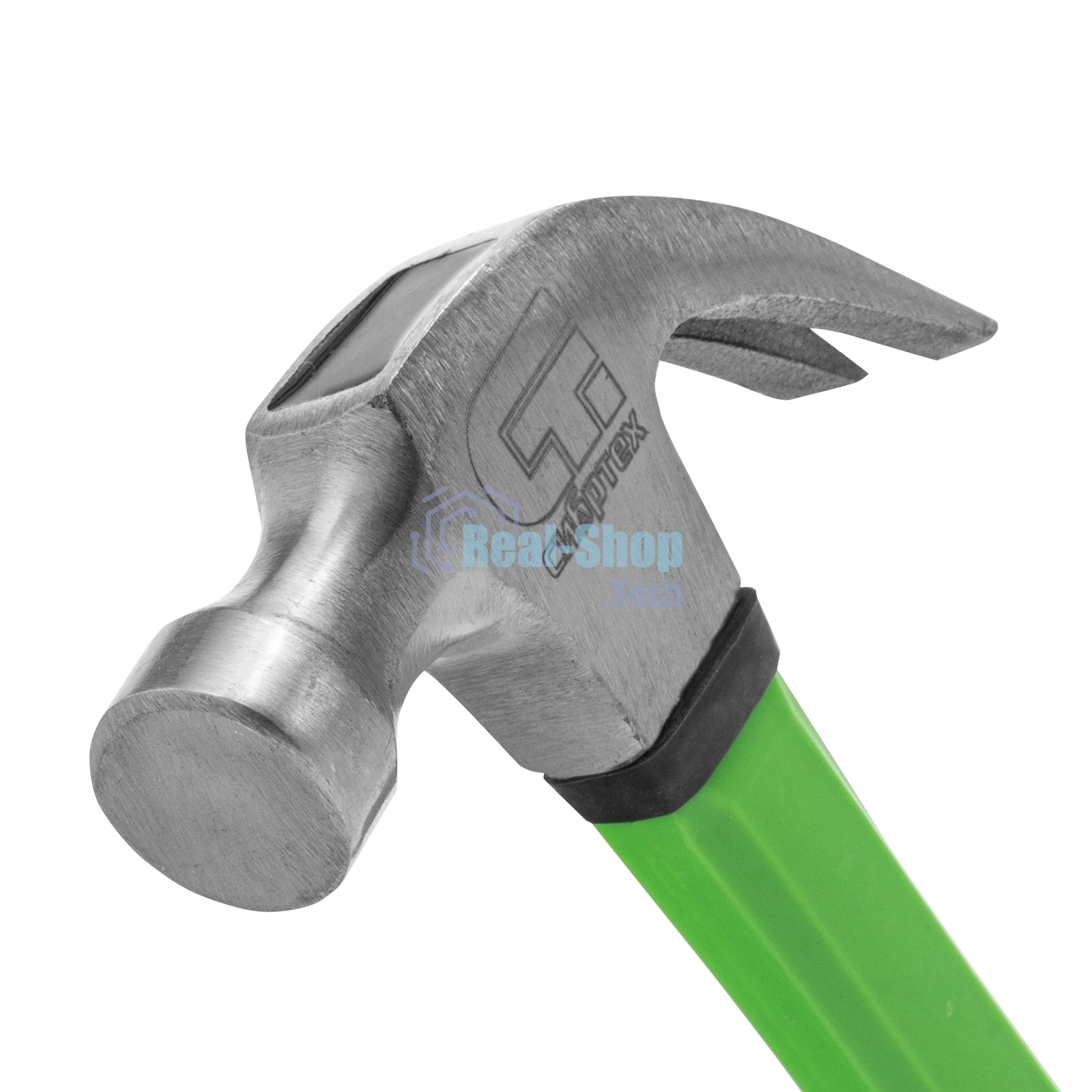 Молоток-гвоздодер Сибртех, 450г, фибергласовая обрезиненная рукоятка