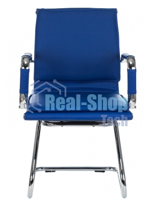 Кресло Бюрократ CH-993-Low-V/blue синий, экокожа, 120 кг, механизм качания, низкая спинка