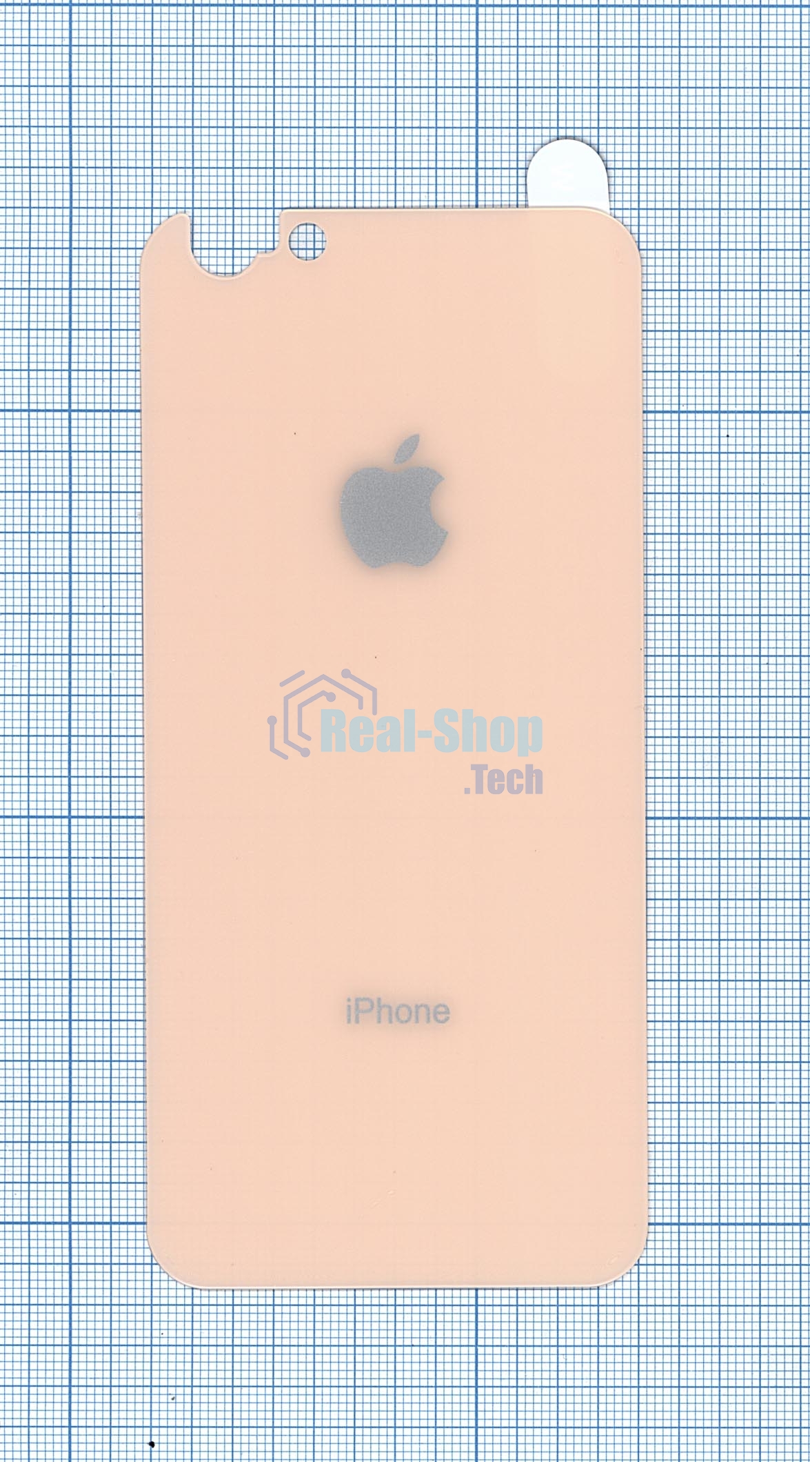 Защитное заднее стекло для iPhone 6/6S золотистый