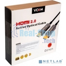 Активный оптический кабель HDMI 19M/M,ver. 2.0, 4K@60 Hz 20m VCOM