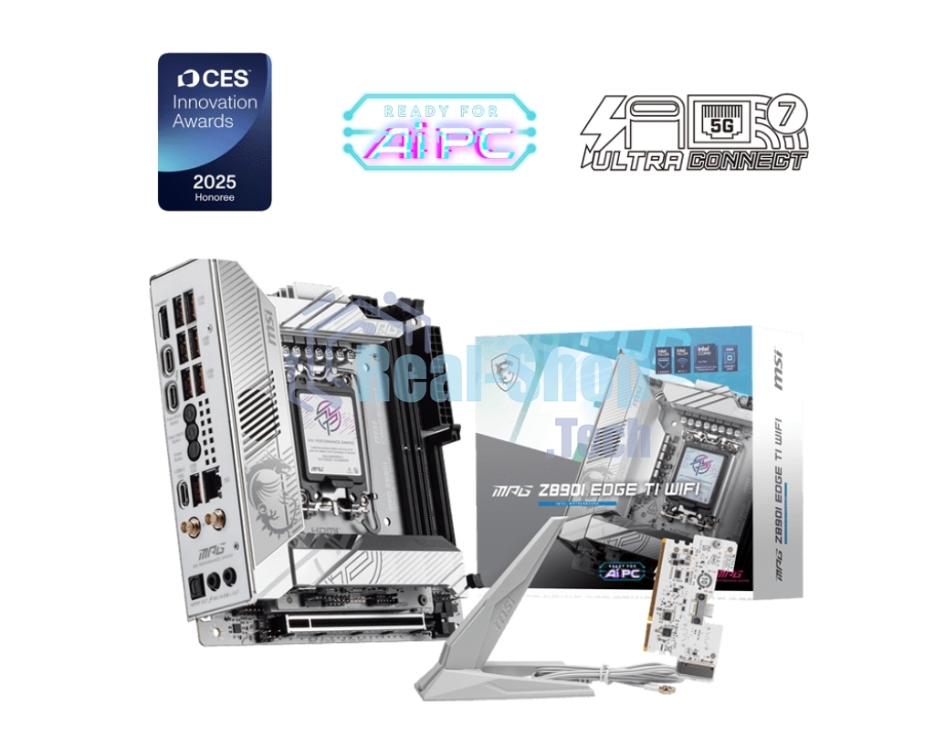 Материнская плата MSI MPG Z890I EDGE TI WIFI, LGA 1851, Intel Z890, 2xDDR5, 2xSATA, 4xM.2, 1xPCIe 5.0 x16, 1xHDMI, 2xThunderbolt 4, 1xUSB-C, 1x 5Gb LAN, 7xUSB-A 10Gbps, 2xUSB-A 5Gbps, 1xUSB-C 20Gbps, 7.1, 2x3.5 мм, TOSLINK, Mini-ITX