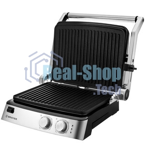 Гриль-пресс электрический BRAYER BR2007, 2000 Вт, съем.пласт 29x23 см, рег.расст,макс.темпер 240 С