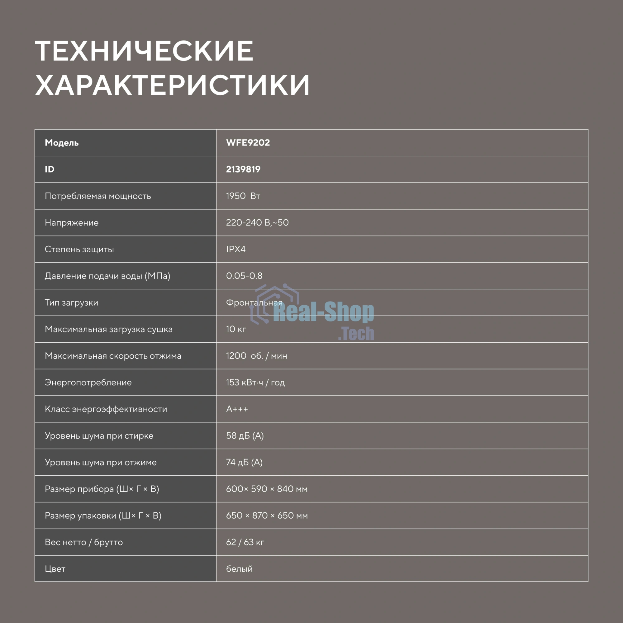 Стиральная машина Hyundai WFE9202 класс: A+++ загр.фронтальная макс.:10.5кг белый инвертор
