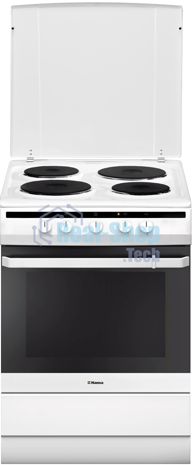 Плита электрическая Hansa FCEW63010 белый, конфорок 4 шт, духовка 69 л, 60 см x 85 см x 60 см