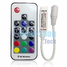 Мини контроллер LED радио (RF) 72 W/144 W, 17 кнопок, 12 V/24 V