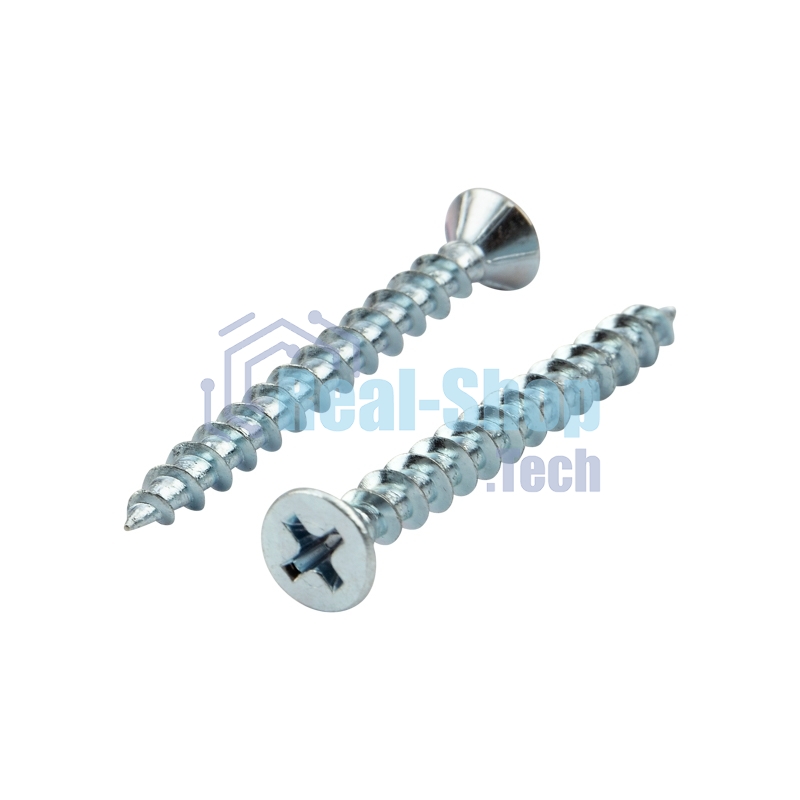 Саморез оконный Kranz острый, 4.1х40, белый цинк, короб (500 шт./уп.)