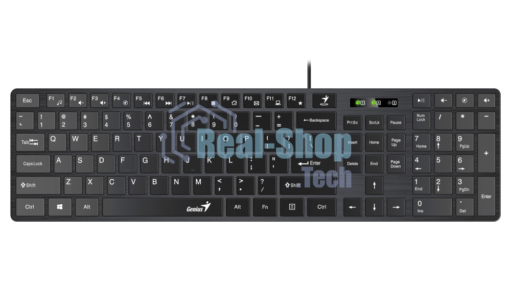 Клавиатура проводная Genius SlimStar 126, USB, черный