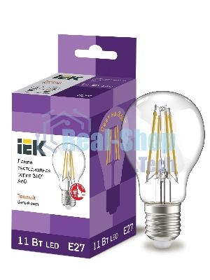 Лампа LED A60 Iek LLF-A60-11-230-30-E27-CL шар прозр. 11Вт 230В 3000К E27 серия 360°