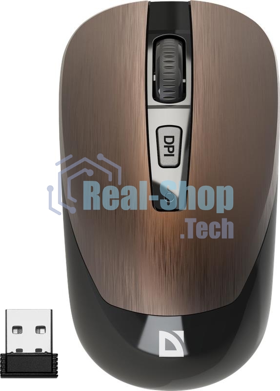 Мышь беспроводная Defender Wave MM-995 бронзовый, 1600 dpi, радиоканал, USB, кнопки - 4