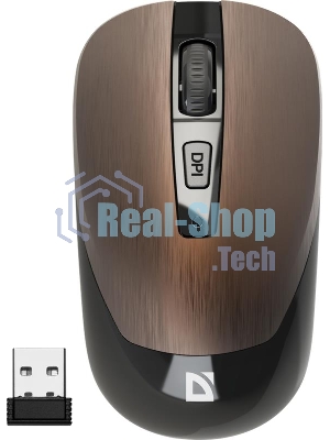 Мышь беспроводная Defender Wave MM-995 бронзовый, 1600 dpi, радиоканал, USB, кнопки - 4