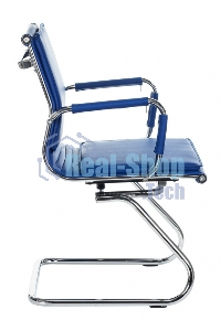 Кресло компьютерное Бюрократ CH-993-Low-V/blue синий, низкая спинка, искусственная кожа