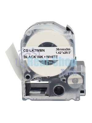 Картридж ленточный Cactus CS-LK7WBN черный шрифт, белый фон (36 мм, 9 м) для Epson LW1000P/Z700/Z900