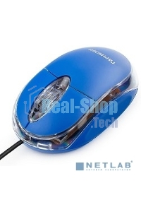 Мышь проводная Гарнизон GM-100B синий, 1000 dpi, USB, кнопки - 3