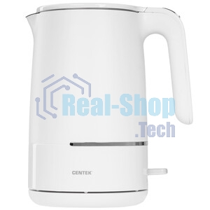 Чайник электрический Centek CT-1012 (белый) 1.5л, 2200 Вт, двойные стенки, бесшовная колба, эффект термоса