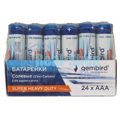 Батарейки солевые Gembird GB-R03P-24B, тип AAA, 24шт, коробка