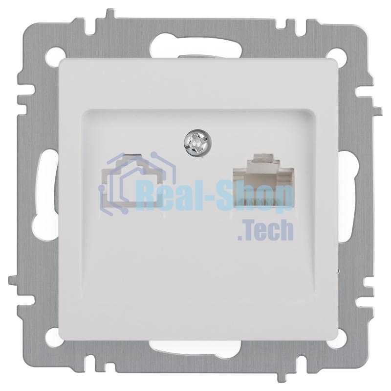 Розетка Intro Accent 6-303-01 Б0063624 информационная RJ45 IP20 СУ бел.