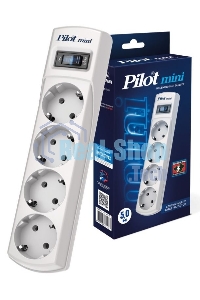 Сетевой фильтр Pilot mini 5 м (4 розетки) белый (коробка)