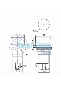 Выключатель-кнопка Rexant 250V 1А (2с) ON-OFF красная