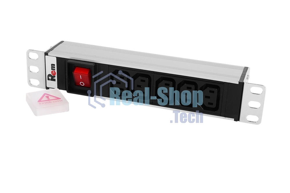Блок розеток ЦМО Rem-10 без шнура с выкл., 5 IEC 60320 C13, вход IEC 60320 C14, 10A, алюм., 10