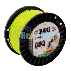 Леска для триммера Denzel зубчатый квадрат, 2,4мм х 172м, на DIN катушке FLEX CORD