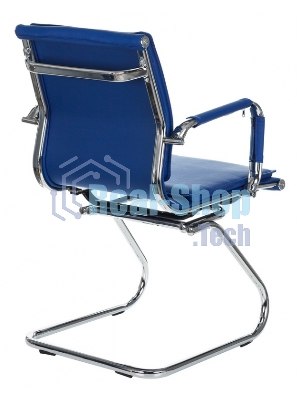 Кресло Бюрократ CH-993-Low-V/blue синий, экокожа, 120 кг, механизм качания, низкая спинка