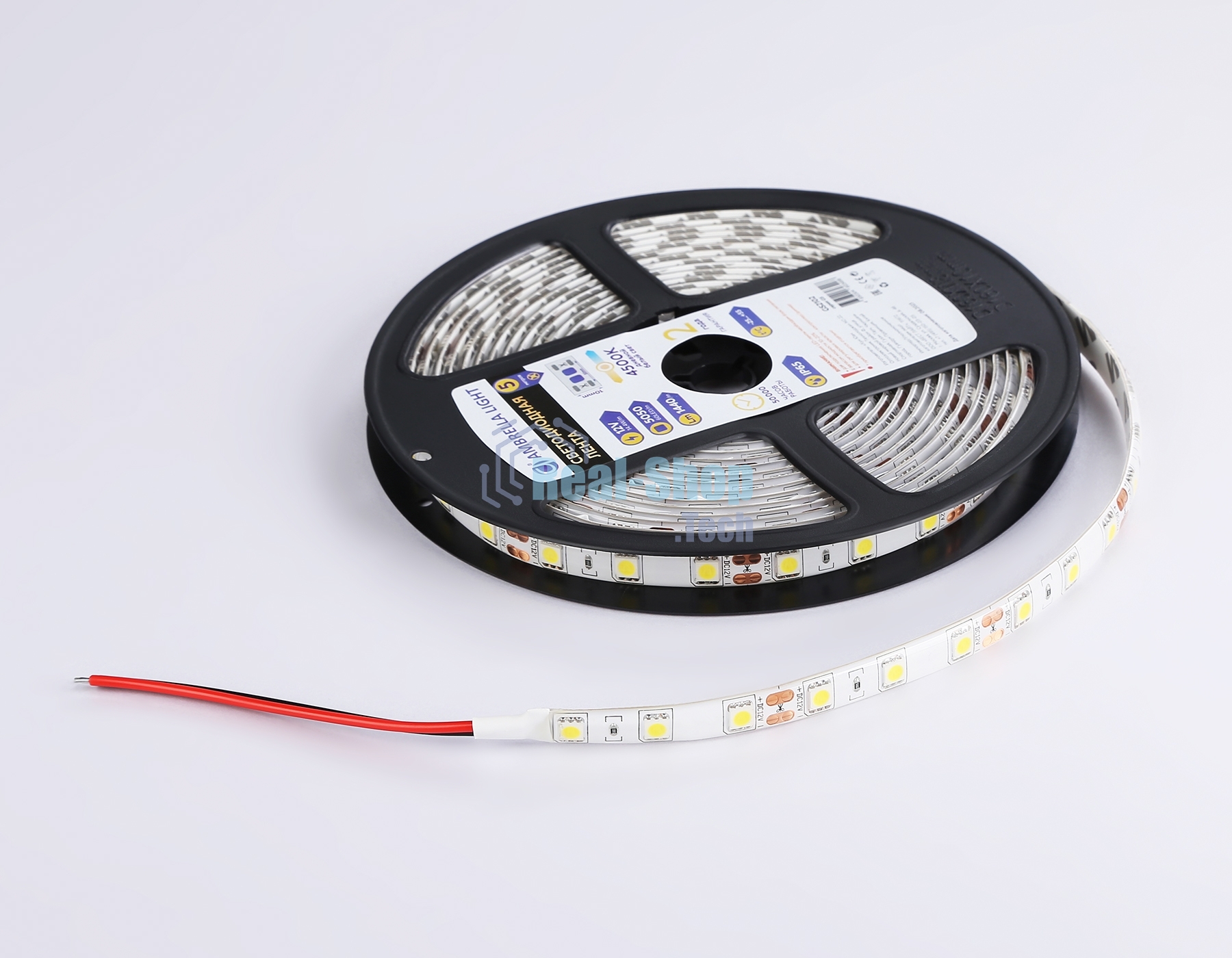 Светодиодная лента Ambrella light GS2102 5050 60Led/ 14.4W m/ 12V IP65 4500K/ 5000*10*2.87mm (2 конт.)