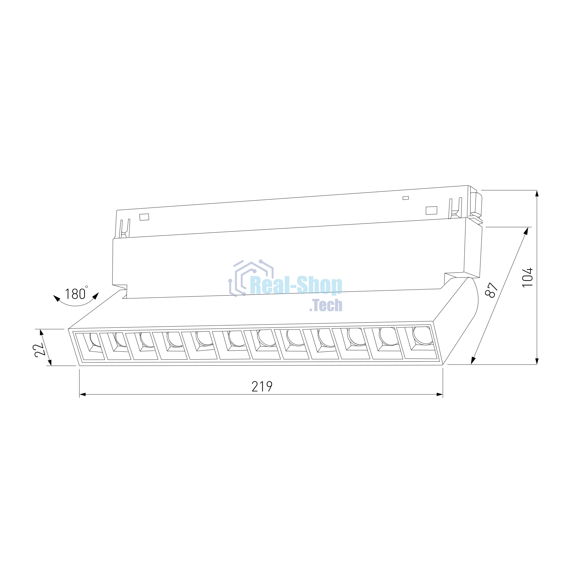 Трековый светильник Slim Magnetic HL02 12W 4200K (черный) 85010/01