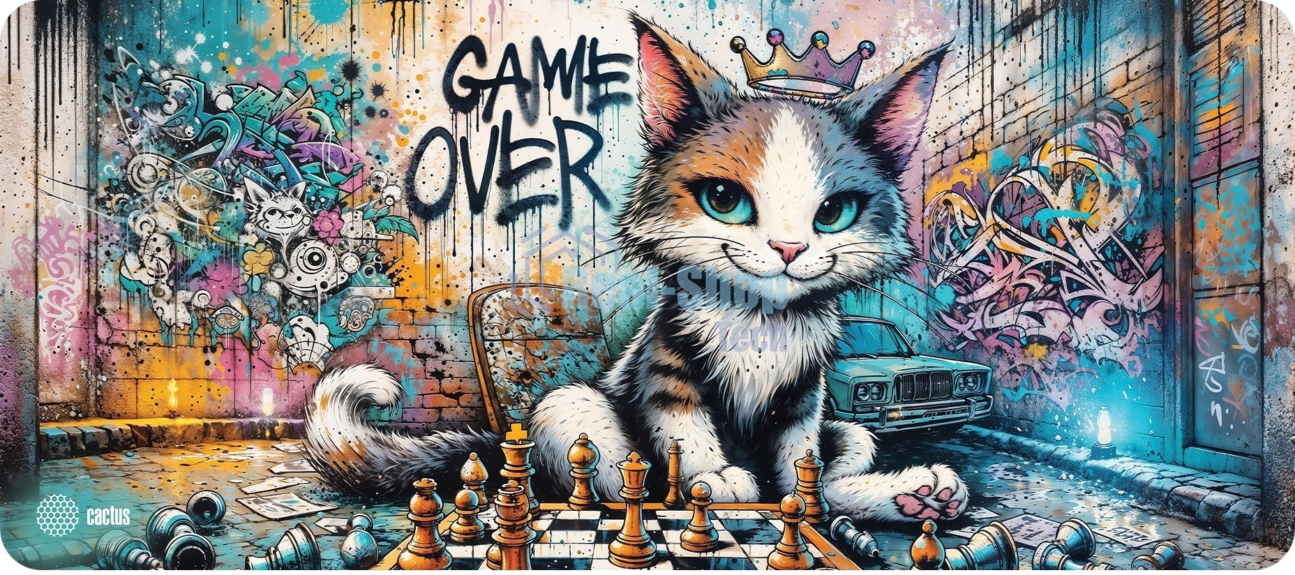 Коврик для мыши Cactus Game Over 900x400x4мм (CS-MP-COR01XXL)