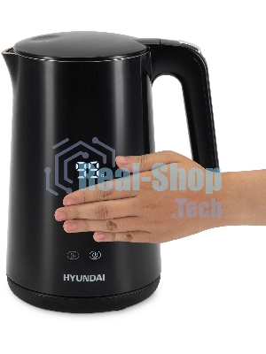 Чайник электрический Hyundai HYK-S4017 1.7 л, 2200 Вт, черный корпус: металл