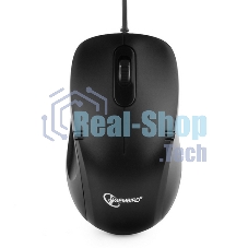 Мышь проводная Gembird MOP-100 черный, 1000 dpi, USB, кнопки - 3