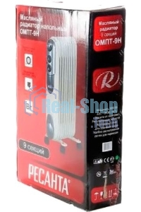 Масляный радиатор Ресанта ОМПТ- 9Н 67/3/4 2,0кВт, 450 140 650, 9 секций, 9,7 кг