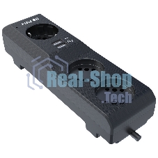 Сетевой фильтр Surge protector Pilot 3G 3xGP euro outlets, 10А/2.2 кВа, 2xUSB, 7m, черный
