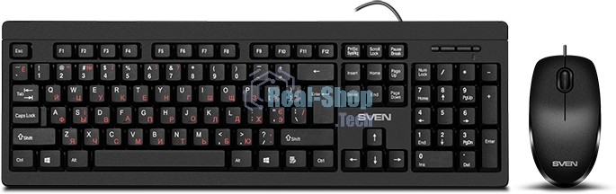 Комплект клавиатура + мышь SVEN KB-S320C клавиатура и мышь черные (USB, 105 кл, 4 кнопки, 1000 dpi)